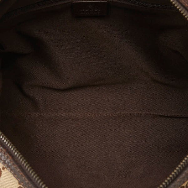 グッチ GGキャンバス ハンドバッグ ミニ ボストンバッグ 113009 ベージュ ブラウン キャンバス レザー レディース GUCCI 【中古】