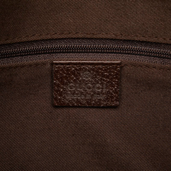 グッチ GGキャンバス ハンドバッグ ミニ ボストンバッグ 113009 ベージュ ブラウン キャンバス レザー レディース GUCCI 【中古】