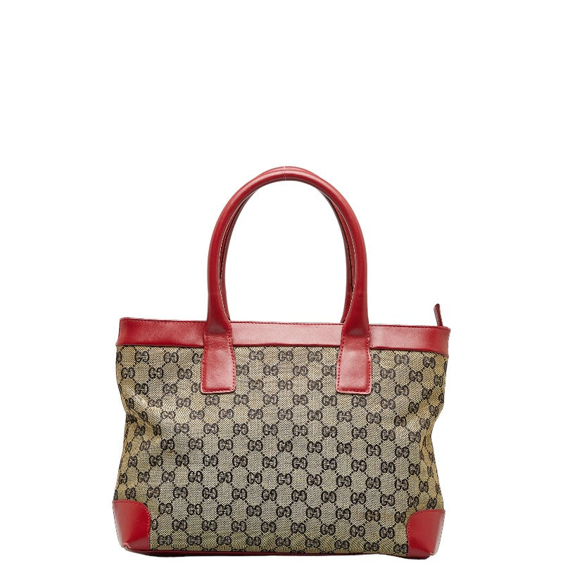 グッチ GGキャンバス ハンドバッグ 002 1119 204961 ベージュ レッド キャンバス レザー レディース GUCCI 【中古】
