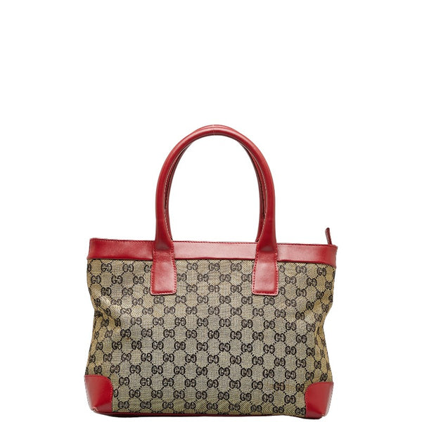 グッチ GGキャンバス ハンドバッグ 002 1119 204961 ベージュ レッド キャンバス レザー レディース GUCCI 【中古】
