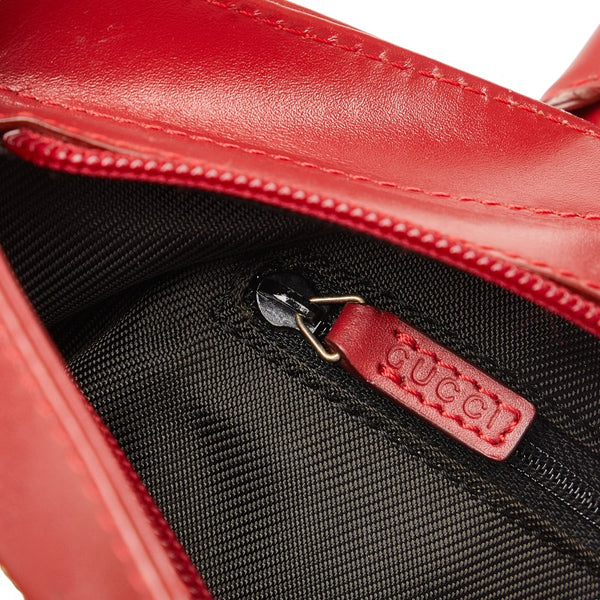 グッチ GGキャンバス ハンドバッグ 002 1119 204961 ベージュ レッド キャンバス レザー レディース GUCCI 【中古】