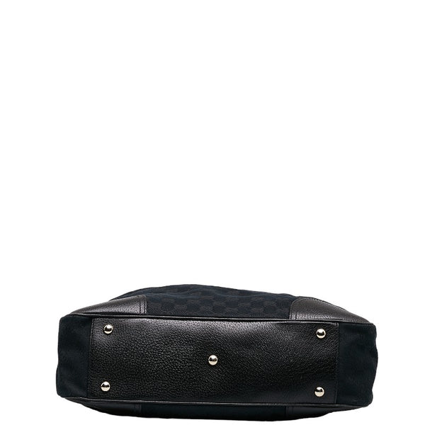 グッチ GGキャンバス プリンシー リボン ショルダーバッグ トートバッグ 163805 ブラック キャンバス レザー レディース GUCCI 【中古】