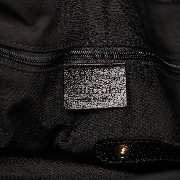 グッチ GGキャンバス プリンシー リボン ショルダーバッグ トートバッグ 163805 ブラック キャンバス レザー レディース GUCCI 【中古】