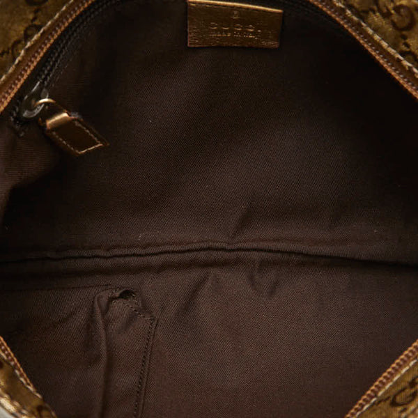 グッチ GGクリスタル 斜め掛け ショルダーバッグ 189749 ゴールド カーキ PVC レザー レディース GUCCI 【中古】