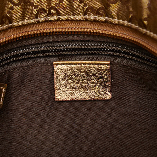 グッチ GGクリスタル 斜め掛け ショルダーバッグ 189749 ゴールド カーキ PVC レザー レディース GUCCI 【中古】