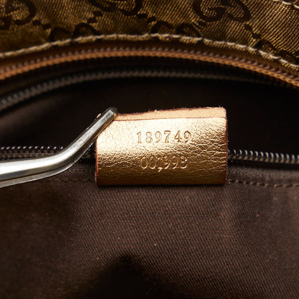 グッチ GGクリスタル 斜め掛け ショルダーバッグ 189749 ゴールド カーキ PVC レザー レディース GUCCI 【中古】