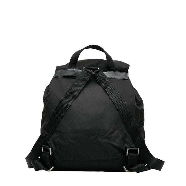 プラダ 三角ロゴプレート リュック バックパック ブラック ナイロン レザー レディース PRADA 【中古】