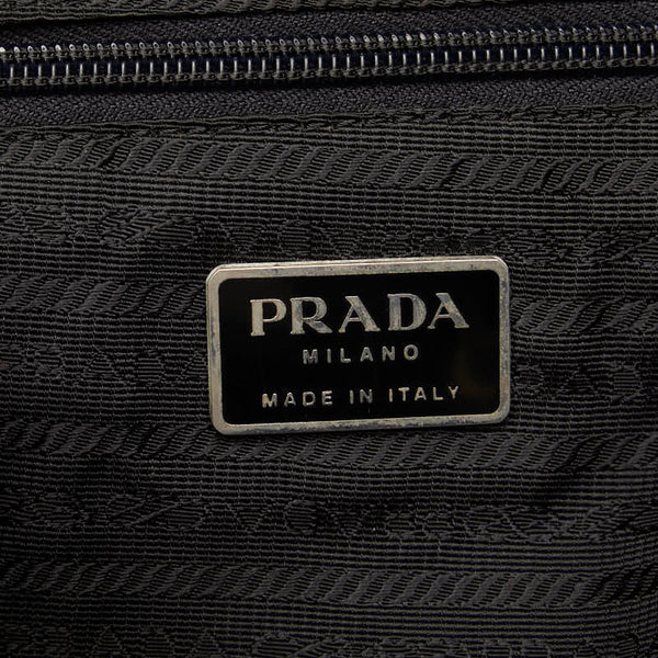 プラダ 三角ロゴプレート リュック バックパック ブラック ナイロン レザー レディース PRADA 【中古】
