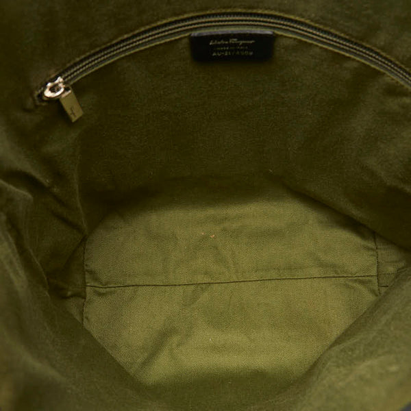 サルヴァトーレフェラガモ ガンチーニ トートバッグ AU-21 4909 ブラック レザー レディース Salvatore Ferragamo 【中古】