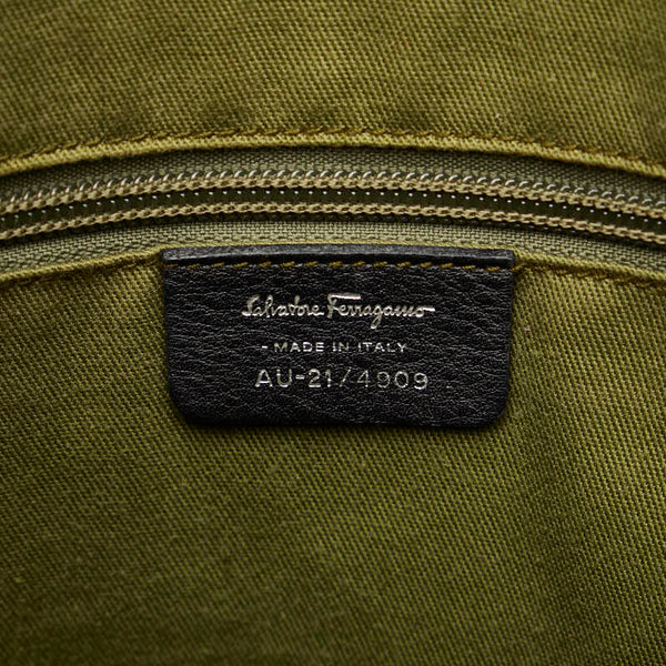 サルヴァトーレフェラガモ ガンチーニ トートバッグ AU-21 4909 ブラック レザー レディース Salvatore Ferragamo 【中古】