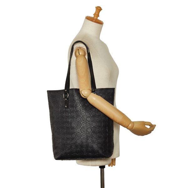 サルヴァトーレフェラガモ ガンチーニ トートバッグ AU-21 4909 ブラック レザー レディース Salvatore Ferragamo 【中古】