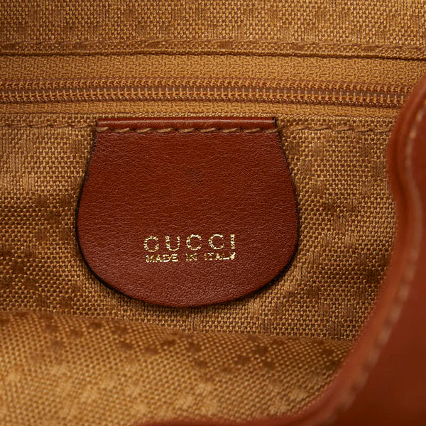 グッチ バンブー  リュック バックパック 1998 ブラウン レザー レディース GUCCI 【中古】