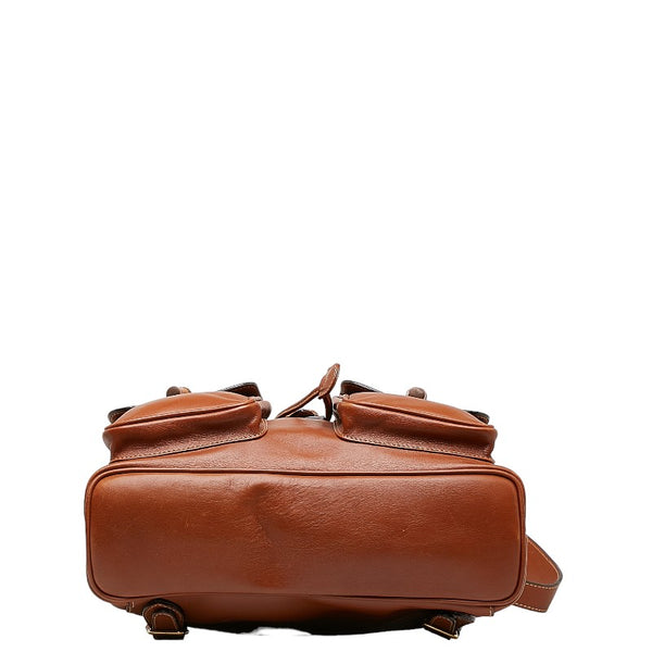 グッチ バンブー  リュック バックパック 1998 ブラウン レザー レディース GUCCI 【中古】