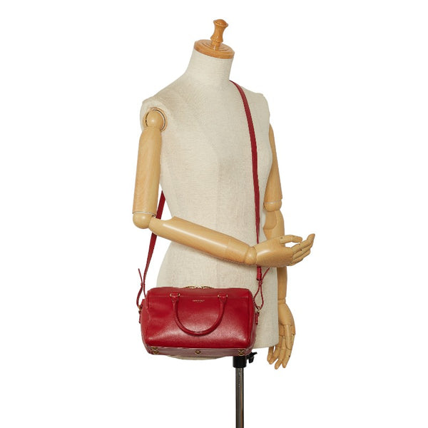 サンローラン ベイビーダッフル ハンドバッグ ショルダーバッグ 2WAY レッド レザー レディース SAINT LAURENT 【中古】