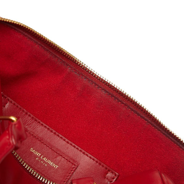 サンローラン ベイビーダッフル ハンドバッグ ショルダーバッグ 2WAY レッド レザー レディース SAINT LAURENT 【中古】