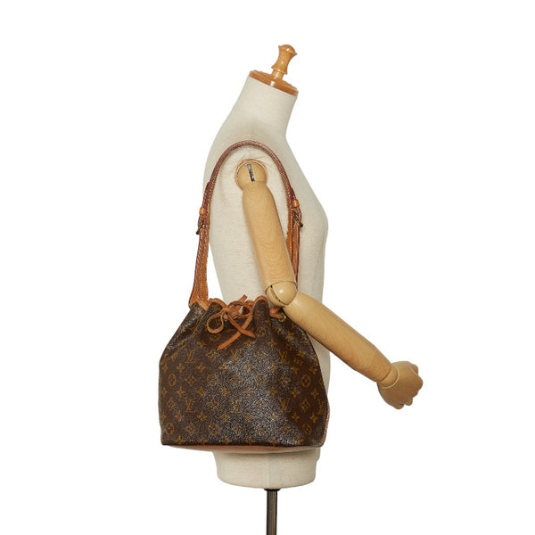 ルイ ヴィトン モノグラム プチノエ  ショルダーバッグ M42226 ブラウン PVC レザー レディース LOUIS VUITTON 【中古】