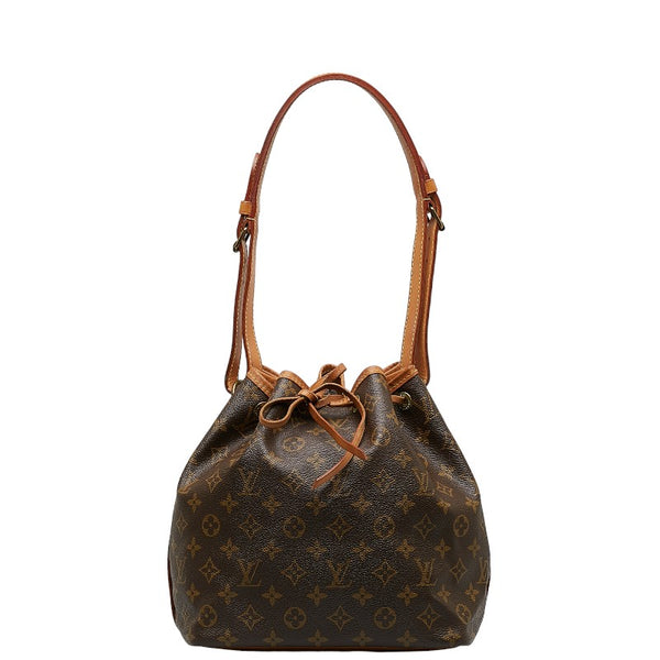 ルイ ヴィトン モノグラム プチノエ  ショルダーバッグ M42226 ブラウン PVC レザー レディース LOUIS VUITTON 【中古】