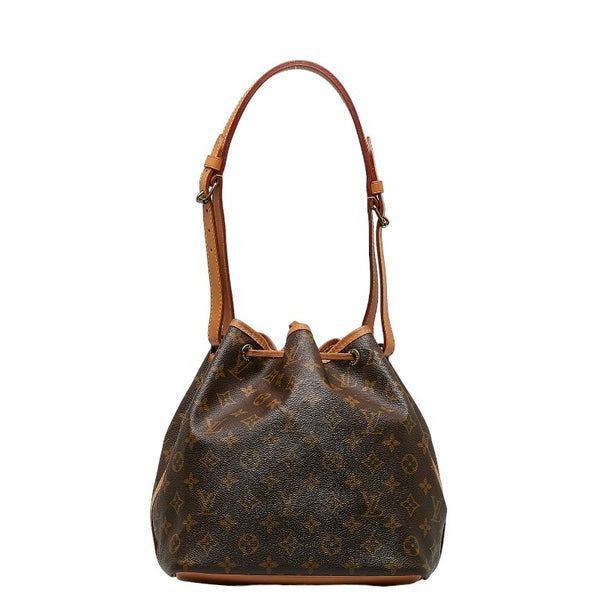 ルイ ヴィトン モノグラム プチノエ  ショルダーバッグ M42226 ブラウン PVC レザー レディース LOUIS VUITTON 【中古】
