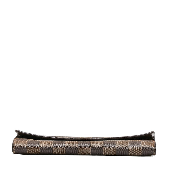ルイ ヴィトン ダミエ ポルトフォイユ サラ 長財布 ロングウォレット N61734 ブラウン PVC レザー レディース LOUIS VUITTON 【中古】
