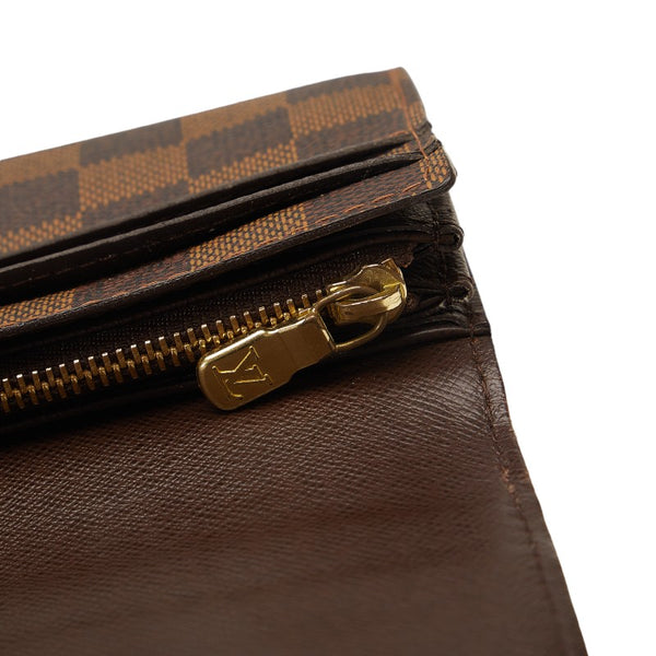ルイ ヴィトン ダミエ ポルトフォイユ サラ 長財布 ロングウォレット N61734 ブラウン PVC レザー レディース LOUIS VUITTON 【中古】
