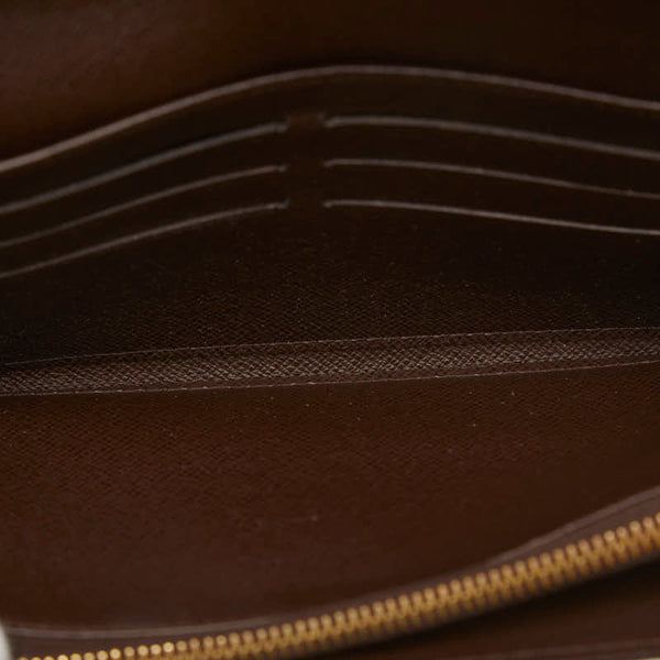 ルイ ヴィトン ダミエ ポルトフォイユ サラ 長財布 ロングウォレット N61734 ブラウン PVC レザー レディース LOUIS VUITTON 【中古】