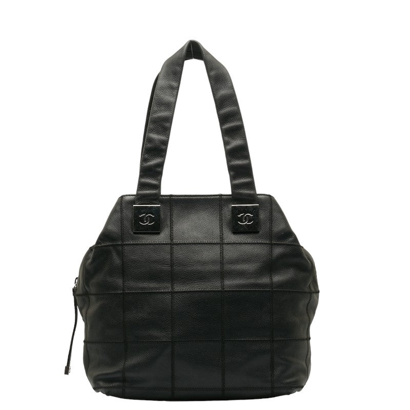 シャネル チョコバー トートバッグ ブラック キャビアスキン レディース CHANEL 【中古】