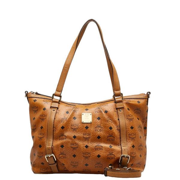 エム シー エム ハンドバッグ ショルダーバッグ 2WAY ブラウン PVC レザー レディース MCM 【中古】