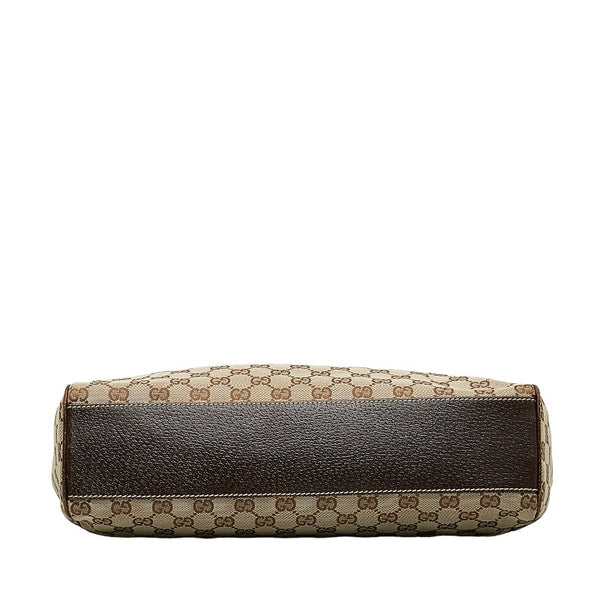 グッチ GGキャンバス ワンショルダーバッグ ハンドバッグ 154982 ブラウン ベージュ キャンバス レザー レディース GUCCI 【中古】