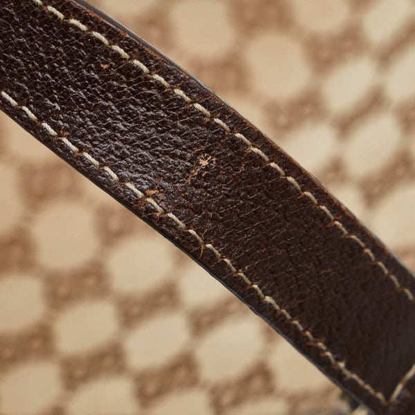 グッチ GGキャンバス ワンショルダーバッグ ハンドバッグ 154982 ブラウン ベージュ キャンバス レザー レディース GUCCI 【中古】