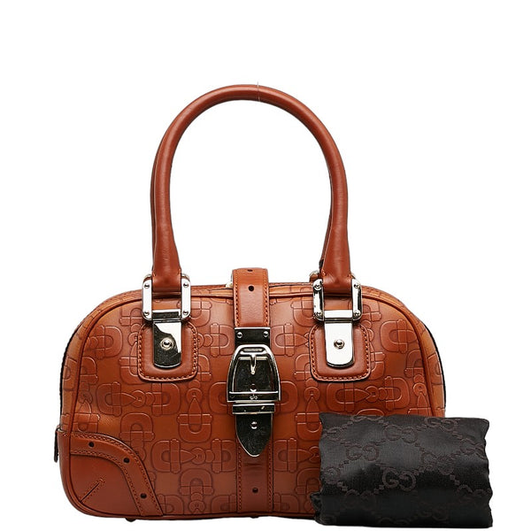 グッチ ホースビット ハンドバッグ 145772 ブラウン レザー レディース GUCCI 【中古】