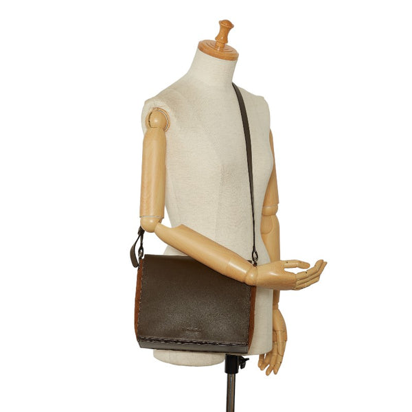 バーバリー 斜め掛け ショルダーバッグ ブラウン レザー スエード レディース BURBERRY 【中古】