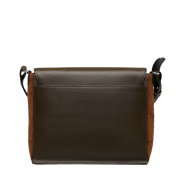 バーバリー 斜め掛け ショルダーバッグ ブラウン レザー スエード レディース BURBERRY 【中古】