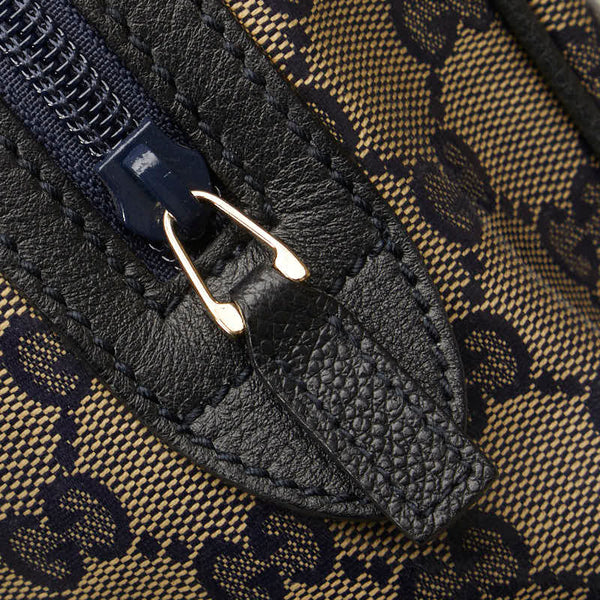 グッチ GGクリスタル ハンドバッグ ミニボストンバッグ 257289 ネイビー PVC レザー レディース GUCCI 【中古】