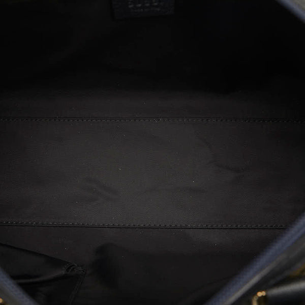 グッチ GGクリスタル ハンドバッグ ミニボストンバッグ 257289 ネイビー PVC レザー レディース GUCCI 【中古】