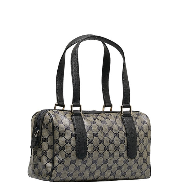 グッチ GGクリスタル ハンドバッグ ミニボストンバッグ 257289 ネイビー PVC レザー レディース GUCCI 【中古】