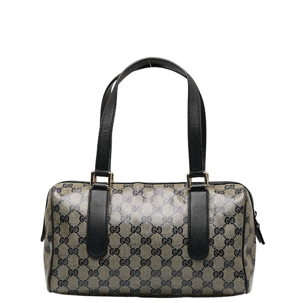 グッチ GGクリスタル ハンドバッグ ミニボストンバッグ 257289 ネイビー PVC レザー レディース GUCCI 【中古】