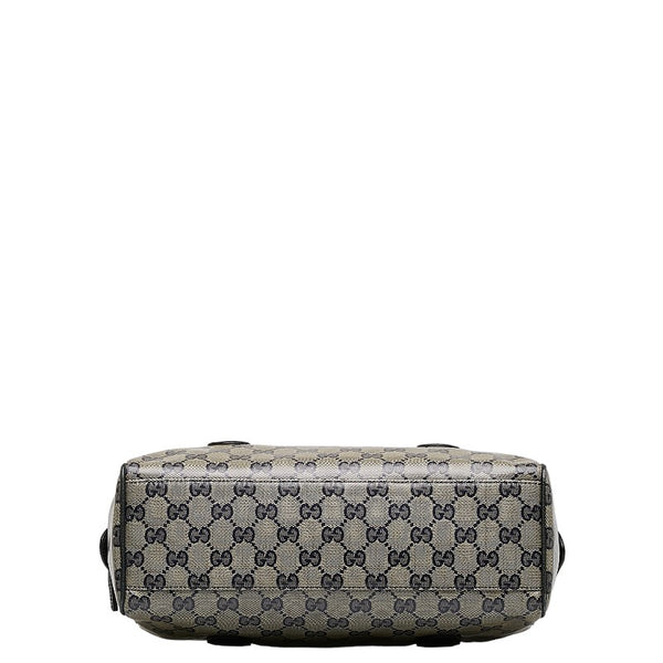 グッチ GGクリスタル ハンドバッグ ミニボストンバッグ 257289 ネイビー PVC レザー レディース GUCCI 【中古】