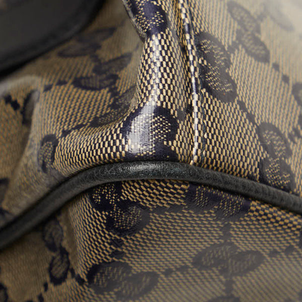 グッチ GGクリスタル ハンドバッグ ミニボストンバッグ 257289 ネイビー PVC レザー レディース GUCCI 【中古】