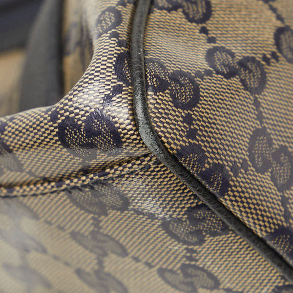 グッチ GGクリスタル ハンドバッグ ミニボストンバッグ 257289 ネイビー PVC レザー レディース GUCCI 【中古】