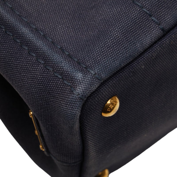 プラダ カナパSS ハンドバッグ ショルダーバッグ 2WAY ネイビー キャンバス レディース PRADA 【中古】