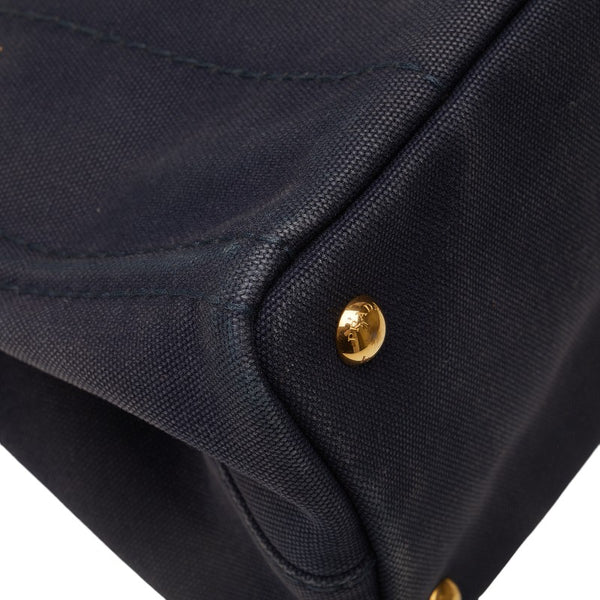 プラダ カナパSS ハンドバッグ ショルダーバッグ 2WAY ネイビー キャンバス レディース PRADA 【中古】