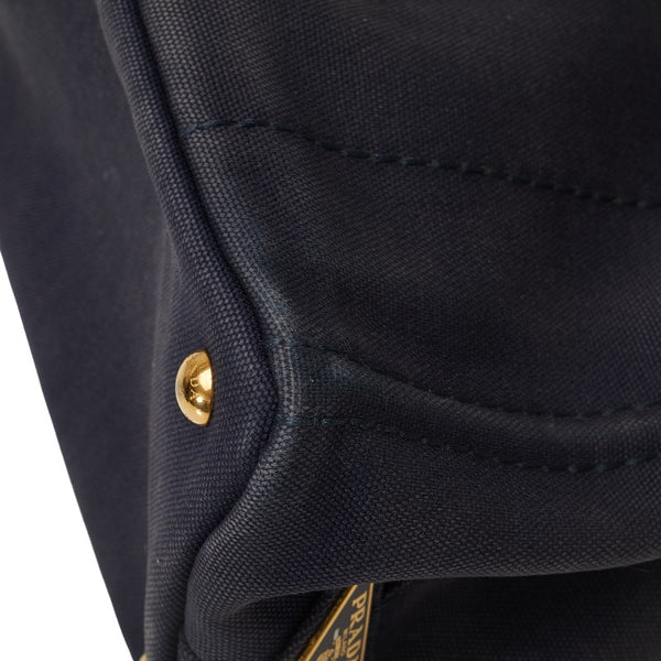 プラダ カナパSS ハンドバッグ ショルダーバッグ 2WAY ネイビー キャンバス レディース PRADA 【中古】