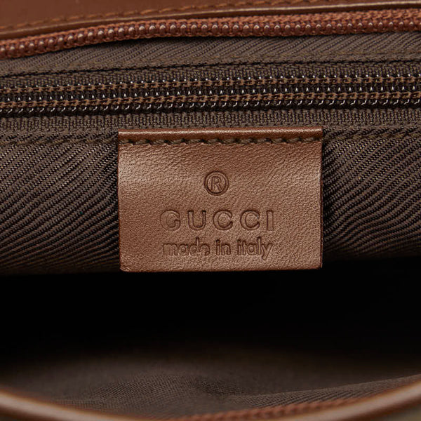 グッチ GGキャンバス ハンドバッグ トートバッグ 34339 ブラウン ベージュ キャンバス レザー レディース GUCCI 【中古】