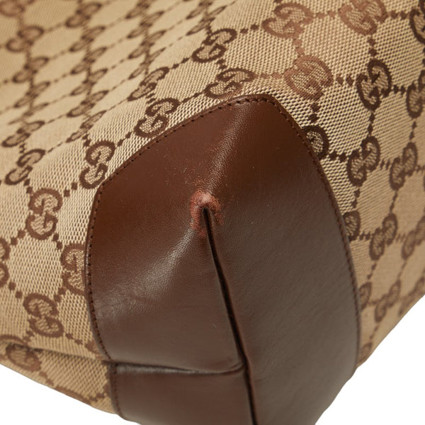 グッチ GGキャンバス ハンドバッグ トートバッグ 34339 ブラウン ベージュ キャンバス レザー レディース GUCCI 【中古】