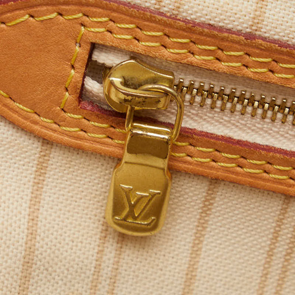 ルイ ヴィトン ダミエ アズール ネヴァーフルMM 新型 トートバッグ N41605 アズール ホワイト PVC レザー レディース LOUIS VUITTON 【中古】