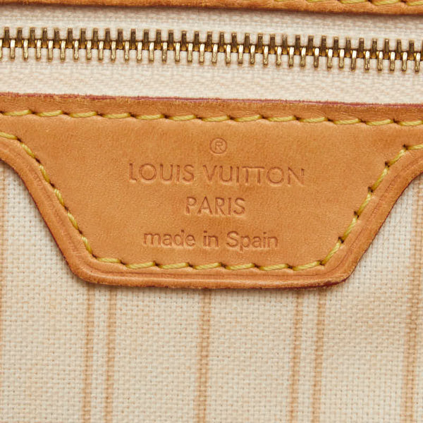 ルイ ヴィトン ダミエ アズール ネヴァーフルMM 新型 トートバッグ N41605 アズール ホワイト PVC レザー レディース LOUIS VUITTON 【中古】