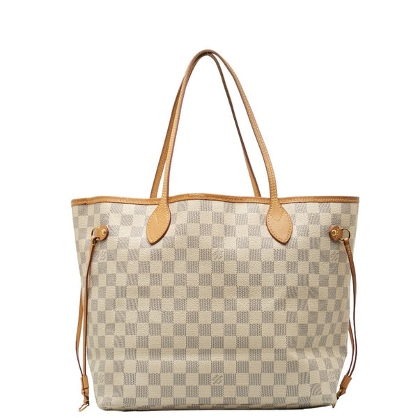 ルイ ヴィトン ダミエ アズール ネヴァーフルMM 新型 トートバッグ N41605 アズール ホワイト PVC レザー レディース LOUIS VUITTON 【中古】