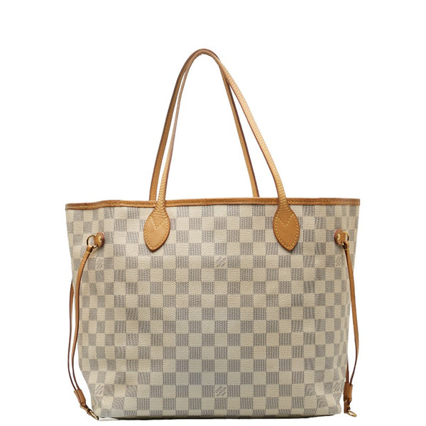 ルイ ヴィトン ダミエ アズール ネヴァーフルMM 新型 トートバッグ N41605 アズール ホワイト PVC レザー レディース LOUIS VUITTON 【中古】