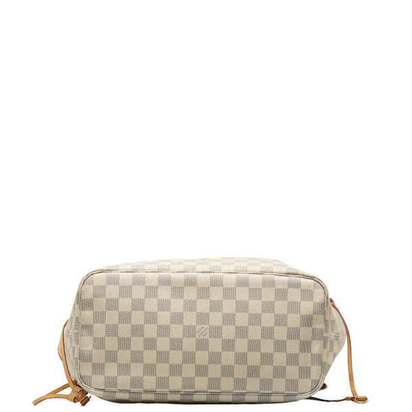 ルイ ヴィトン ダミエ アズール ネヴァーフルMM 新型 トートバッグ N41605 アズール ホワイト PVC レザー レディース LOUIS VUITTON 【中古】