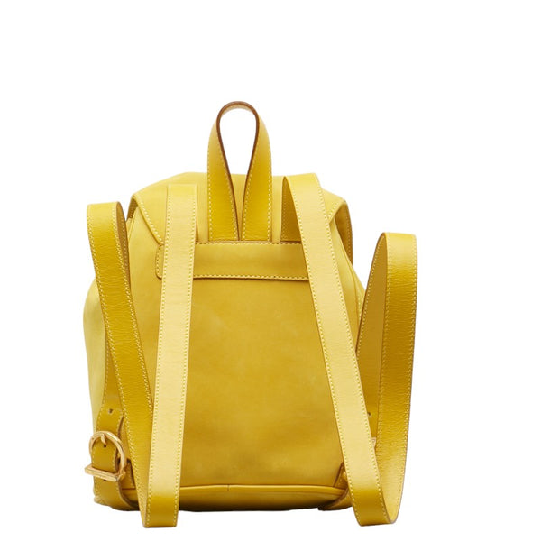 サルヴァトーレフェラガモ ガンチーニ リュック バックパック DJ-21 6147 イエロー スウェード レザー レディース Salvatore Ferragamo 【中古】